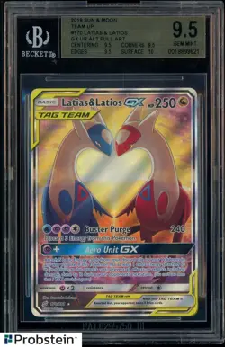 2019 Pokemon Sun & Moon Team Up #170 Latias & Latios Gx Alt Full Art BGS 9.5 - Image 1