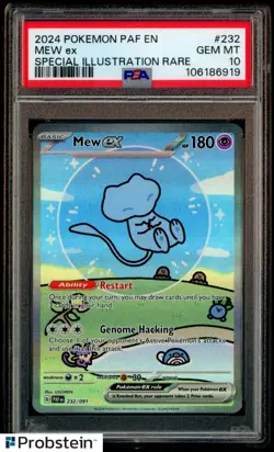 2024 Pokemon PAF EN Paldean Fates Special Illustration Rare #232 Mew ex PSA 10 - Image 1