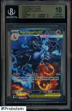 2025 POKEMON PFL EN-PHANTASMAL FLAMES #125 MEGA CHARIZARD X EX BGS 10 - Image 1