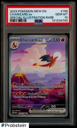 2023 Pokemon Mew En Special Illustration Rare #199 Charizard Ex PSA 10 GEM MINT - Image 1