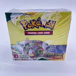 Pokemon TCG Sword & Shield Evolving Skies Booster Box Sealed w/Acrylic Case - Image 1