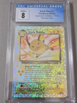 2002 Pokemon Dark Raichu Legendary Collection Reverse Holo Rare 7/110 CGC 8 NM - Image 1