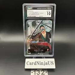 CGC 10 GEM MINT Roronoa Zoro Parallel OP01-001 L 25th Edition ONE PIECE Card 132 - Image 1