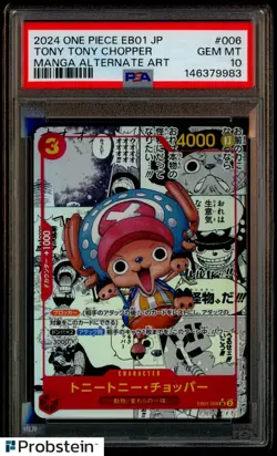 2024 One Piece EB01 Japanese #006 Tony Tony Chopper Manga Alternate Art PSA 10 - Image 1