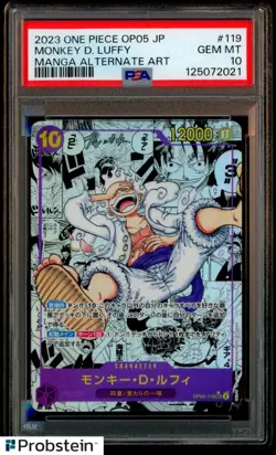 2023 One Piece Japanese OP05 Manga Alternate Art #119 Monkey D Luffy PSA 10 - Image 1