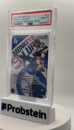 2025 One Piece EN Dodgers X One Piece Night #010 Monkey D. Luffy PSA 10 GEM MINT - Image 2