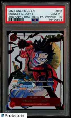 2025 One Piece Monkey.D.Luffy 3rd Anv. Event Winner Prize Promo ST01-012 PSA 10 - Image 1