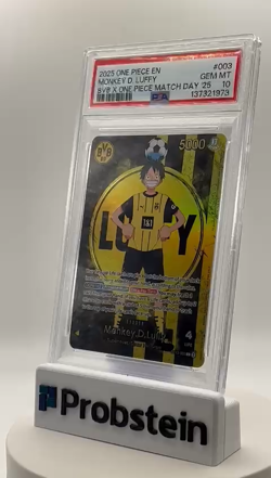 2025 ONE PIECE PROMOS BVB X ONE PIECE MATCH DAY 2025 #003 MONKEY D. LUFFY PSA 10 - Image 2