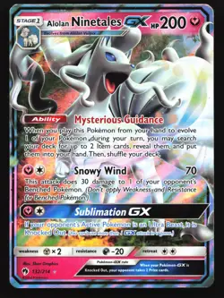 Alolan Ninetales GX 132/214 SM - Lost Thunder Ultra Rare Pokemon Card - Image 1