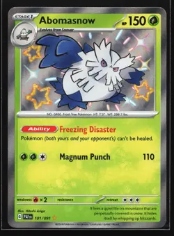 Abomasnow 101/091 SV: Paldean Fates Shiny Holo Rare Pokemon Card - Image 1