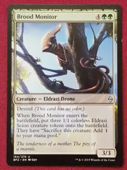 Magic The Gathering BATTLE FOR ZENDIKAR BROOD MONITOR card MTG - Image 1