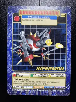 2002 Non-Holo Infermon BO-222 Digi Battle Digimon Card LP - Image 1