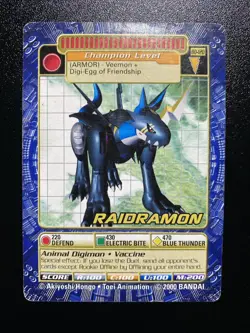 BO-120 Raidramon Digimon Card Digi-Battle Series 3 2000 Bandai MP - Image 1