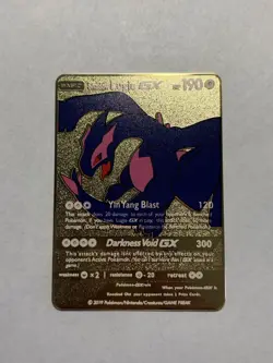 Shadow LUGIA GX Gold Metal Gold Card Fan Art Display Card Yin Yang Blast Mint/NM - Image 1
