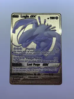 LUGIA GX Gold Metal Gold Card Fan Art Display Card Pelagic Blade Mint/NM - Image 1