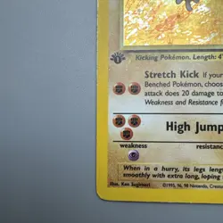 Pokemon Tcg WotC 1st Edition Fossil Rare Holo Hitmonlee 7/62 Foil Card poor play - Image 2