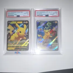 Pokemon Pikachu V PSA Graded Card Lot SWSH BSP SV-P 2021 2022 Holo Set of 2 - Image 1