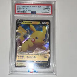 Pokemon Pikachu V PSA Graded Card Lot SWSH BSP SV-P 2021 2022 Holo Set of 2 - Image 3