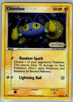 Chinchou 50/92 Reverse Holo Legend Maker - Pokemon Card - NM - Image 1
