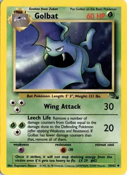 Golbat 34/62 Fossil Pokemon Card TCG - Image 1