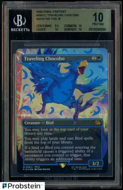 2025 MTG Final Fantasy #0551c Traveling Chocobo Neon Ink Blue Foil BGS 10 - Image 1
