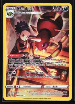 Ariados TG09 SWSH09: Brilliant Stars Trainer Gallery Ultra Rare Pokemon Card - Image 1