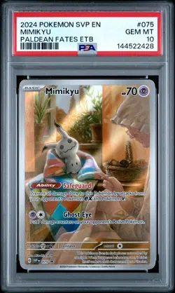 Mimikyu 075/091 Paldean Fates Elite Trainer Box Pokemon PSA 10 - Image 1