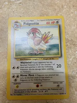 Pokemon TCG Pidgeotto 22/102 Base Set Rare Near Mint 1999 WoTC Unlimited - Image 2
