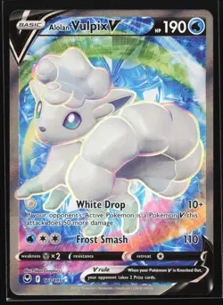 Alolan Vulpix V 173/195 SWSH12: Silver Tempest Ultra Rare Pokemon Card - Image 1