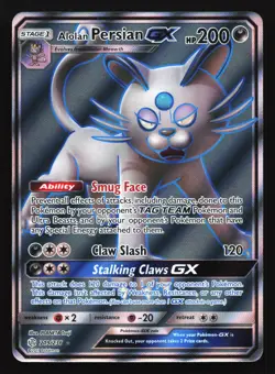 Alolan Persian GX (Full Art) 219/236 SM - Cosmic Eclipse Ultra Rare Pokemon Card - Image 1
