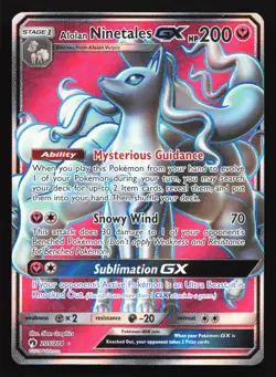 Alolan Ninetales GX (Full Art) 205/214 SM - Lost Thunder Ultra Rare Pokemon Card - Image 1