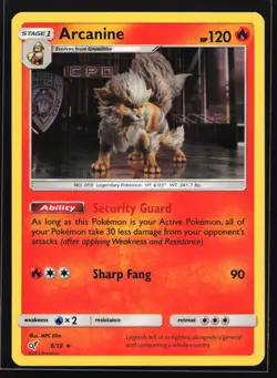 Arcanine 6/18 Detective Pikachu Holo Rare Pokemon Card - Image 1