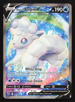 Alolan Vulpix V (Full Art) 173/195 Silver Tempest Ultra Rare Pokemon Card - Image 1