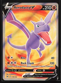 Aerodactyl V (Full Art) 179/196 SWSH11: Lost Origin Ultra Rare Pokemon Card - Image 1