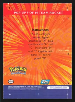 2000 Topps Pokemon TV Animation Edition Series 3 #5 Team Rocket Pop Ups - Image 2
