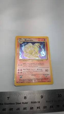 Ninetales 12/102 Holo Base Set Unlimited Holo Rare Pokemon TCG Card - Image 1