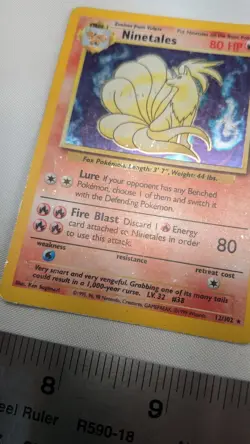 Ninetales 12/102 Holo Base Set Unlimited Holo Rare Pokemon TCG Card - Image 2