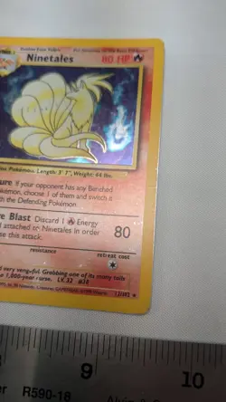 Ninetales 12/102 Holo Base Set Unlimited Holo Rare Pokemon TCG Card - Image 3