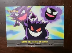 DMG! Pokemon Topps EP22 The Tower of Terror TV Animation NON Foil Blue Logo - Image 1