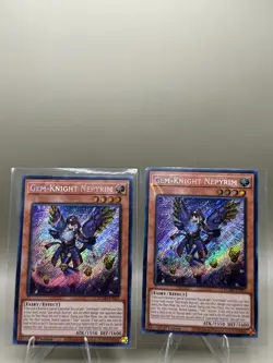 Konami Yu-Gi-Oh! TCG Gem-Knight Neprym BLMR-EN024 1st Edition Holo Lot (2 Cards) - Image 1