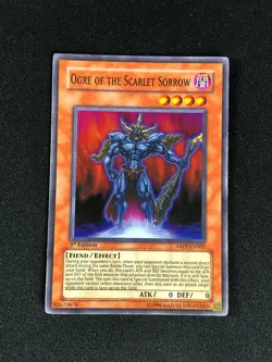 YUGIOH OGRE OF THE SCARLET SORROW ABPF-EN005 1ST SUPER HP/CREASES - Image 1