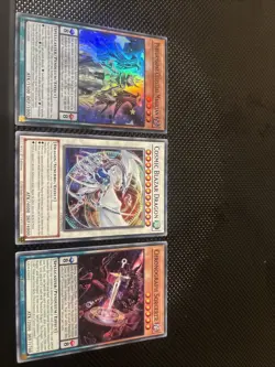Yu-Gi-Oh! 1st Edition Cosmic Blazer Dragon, Celestial Magician, Chronograph Sorc - Image 1