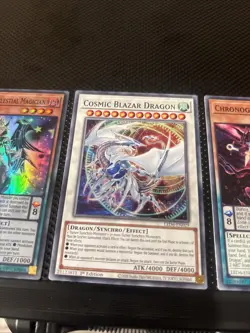 Yu-Gi-Oh! 1st Edition Cosmic Blazer Dragon, Celestial Magician, Chronograph Sorc - Image 3