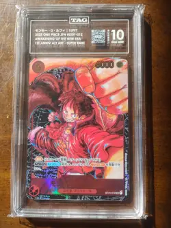 One Piece OP05 Monkey D. Luffy 1st Anniversary JPN ST01-012 TAG 10 Gem Mint - Image 1