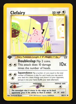 Clefairy 30/111 Neo Genesis 1st Edition Uncommon Pokemon Card - Image 1
