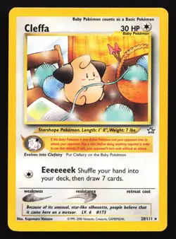 Cleffa 20/111 Neo Genesis Rare Pokemon Card - Image 1