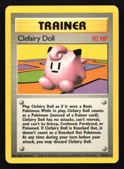 Clefairy Doll 70/102 Base Set Rare Pokemon Card - Image 1