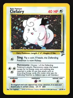 Clefairy 6/130 Base Set 2 Holo Rare Pokemon Card - Image 1