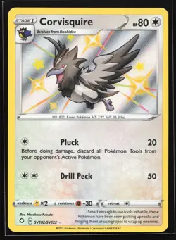Corvisquire SV102/SV122 Shining Fates: Shiny Vault Shiny Holo Rare Pokemon Card - Image 1