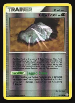 Claw Fossil 138/146 Legends Awakened Reverse Holo Pokemon Card - Image 1